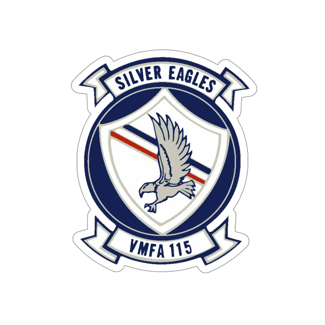 VMFA 115 Silver Eagles (USMC) STICKER Vinyl Die-Cut Decal 4 Inch - The Sticker Space