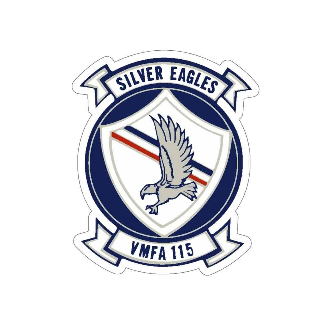 VMFA 115 Silver Eagles (USMC) STICKER Vinyl Die-Cut Decal 6 Inch - The Sticker Space
