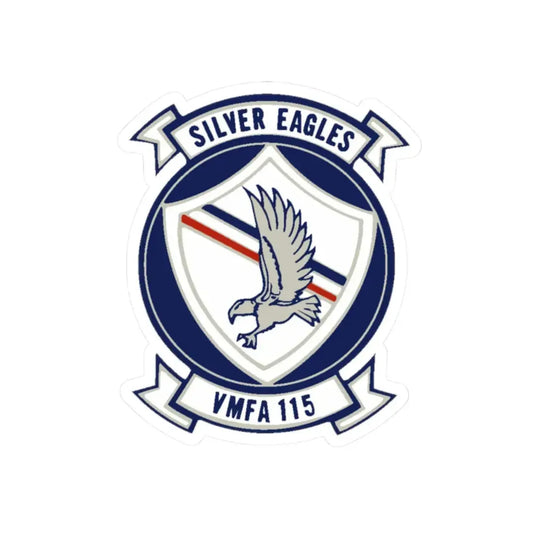 VMFA 115 Silver Eagles (USMC) STICKER Vinyl Kiss-Cut Decal 2 Inch White - The Sticker Space
