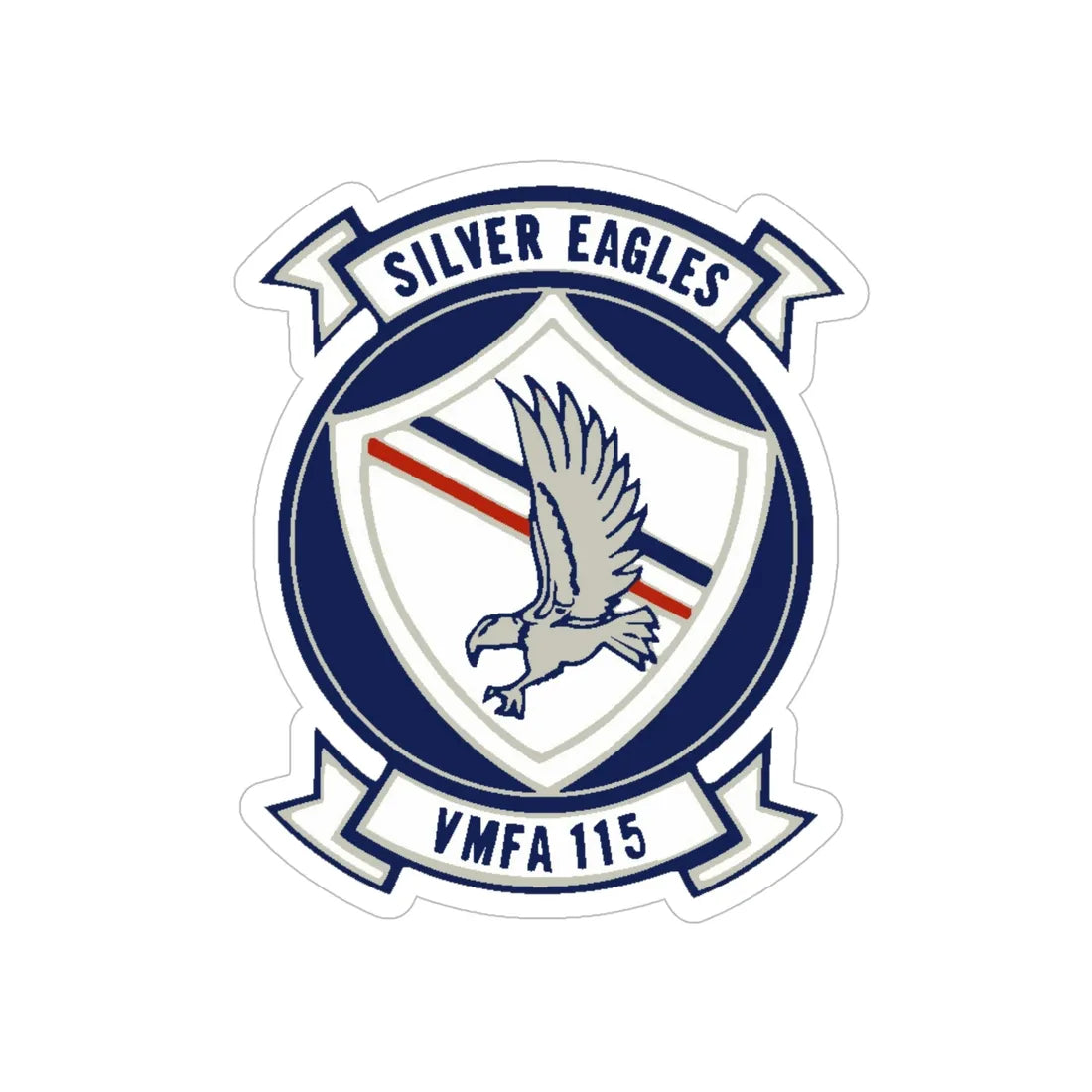 VMFA 115 Silver Eagles (USMC) Transparent STICKER Die-Cut Vinyl Decal 6 Inch - The Sticker Space
