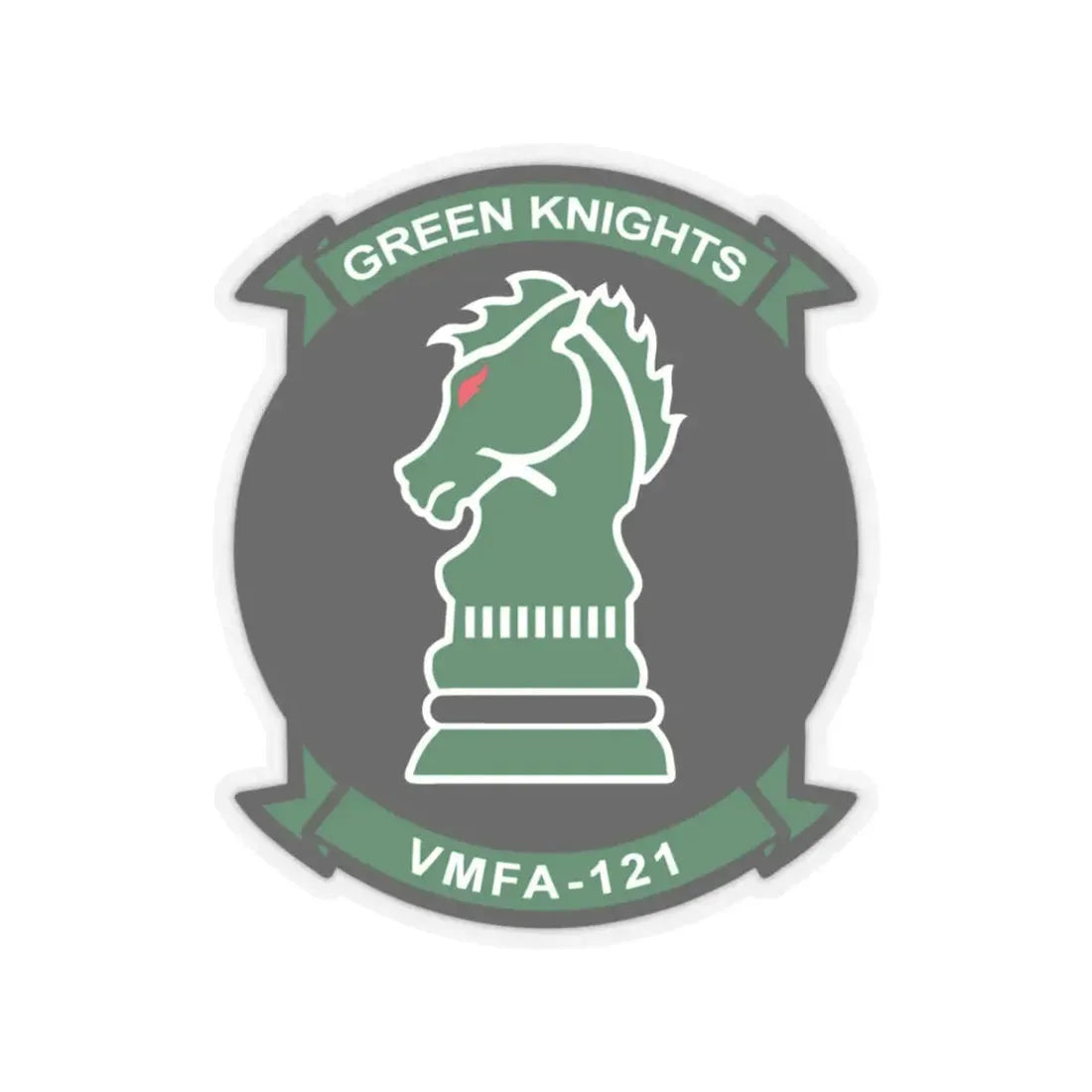 VMFA 121 Green Knights (USMC) STICKER Vinyl Kiss-Cut Decal 3 Inch Transparent - The Sticker Space