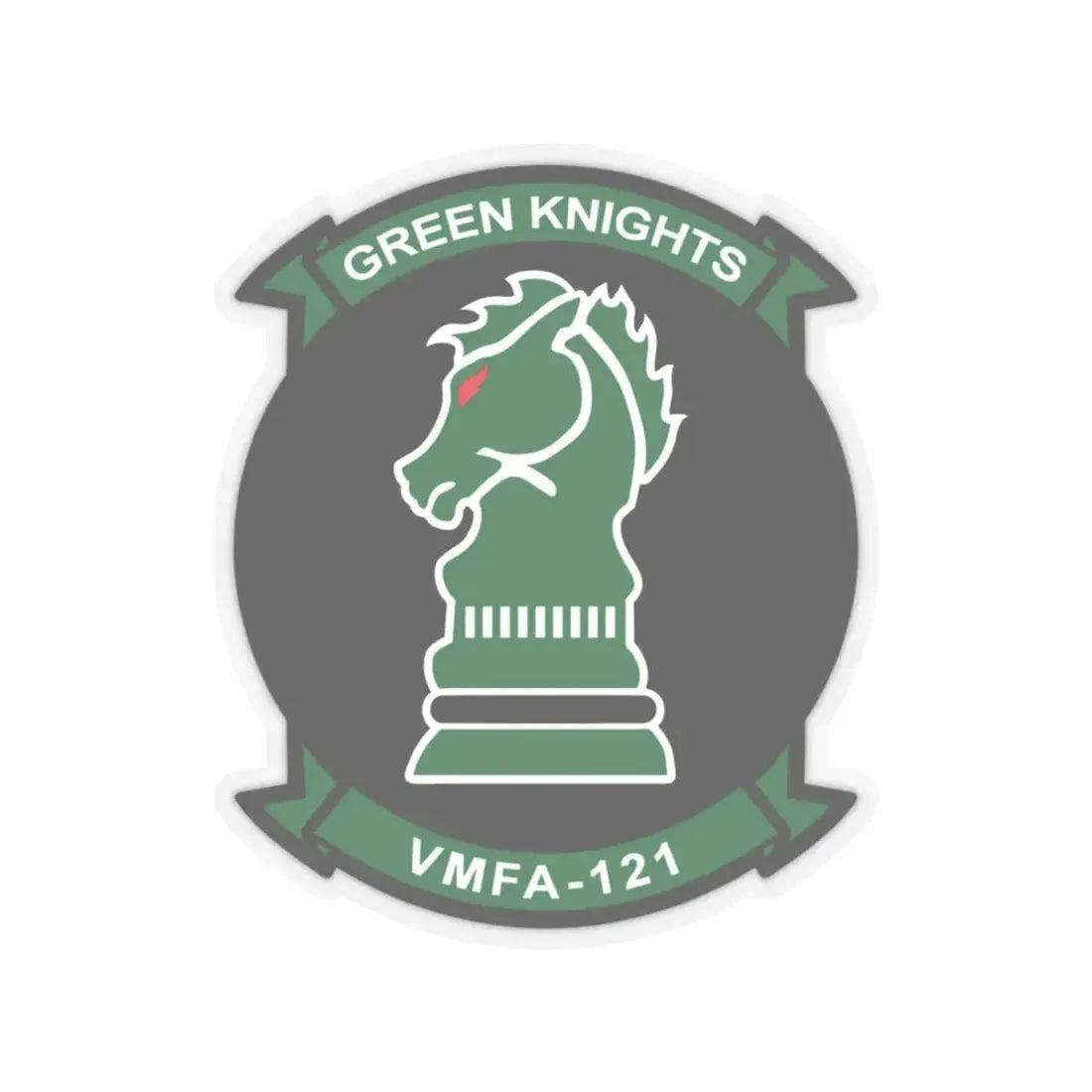 VMFA 121 Green Knights (USMC) STICKER Vinyl Kiss-Cut Decal 6 Inch Transparent - The Sticker Space