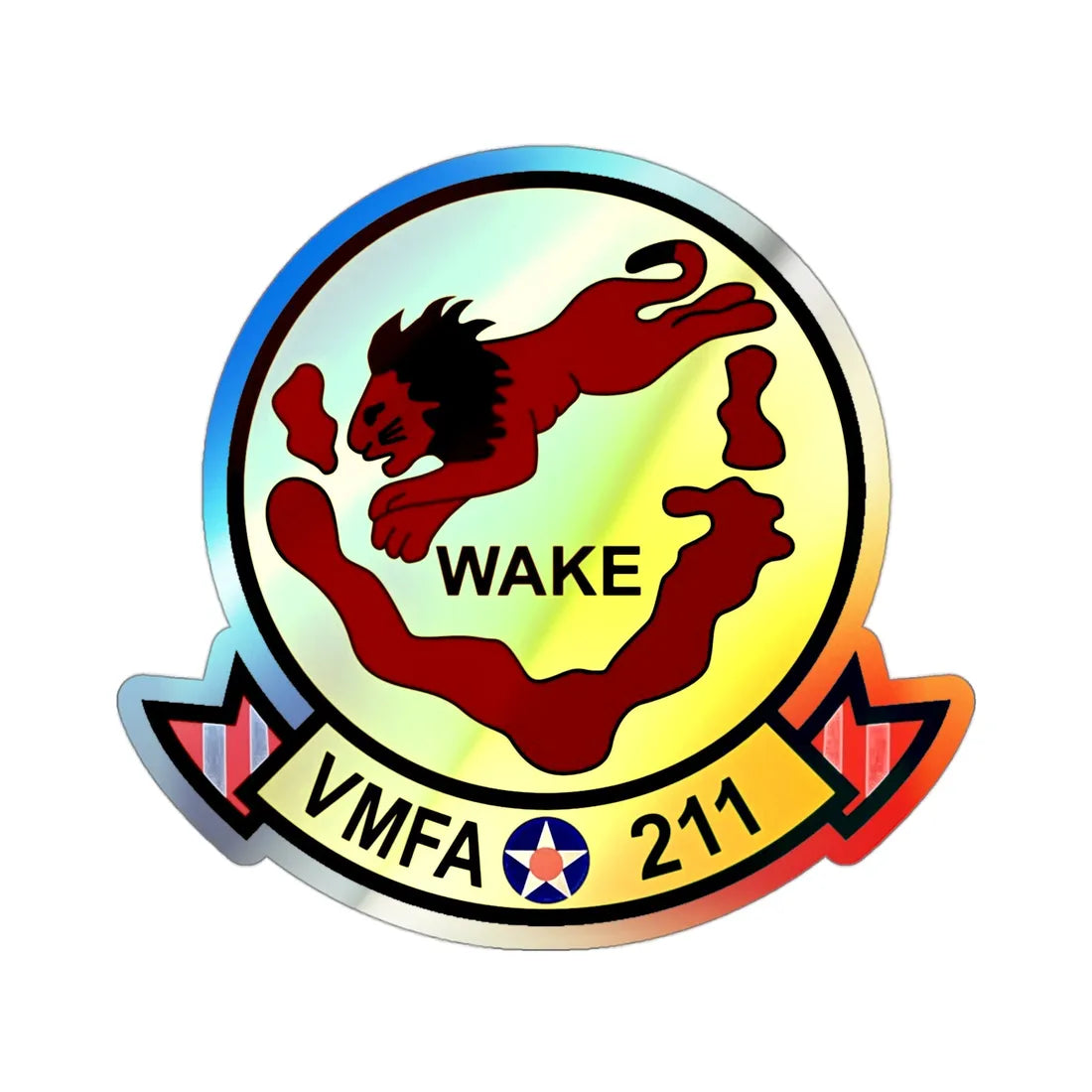 VMFA 211 Marine Fighter Attack Squadron 211 (USMC) Holographic STICKER Die-Cut Vinyl Decal 3 Inch Holographic - The Sticker Space