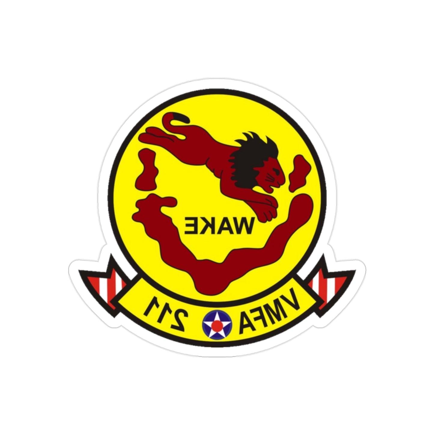 VMFA 211 Marine Fighter Attack Squadron 211 (USMC) REVERSE PRINT Transparent STICKER-2" × 2"-The Sticker Space