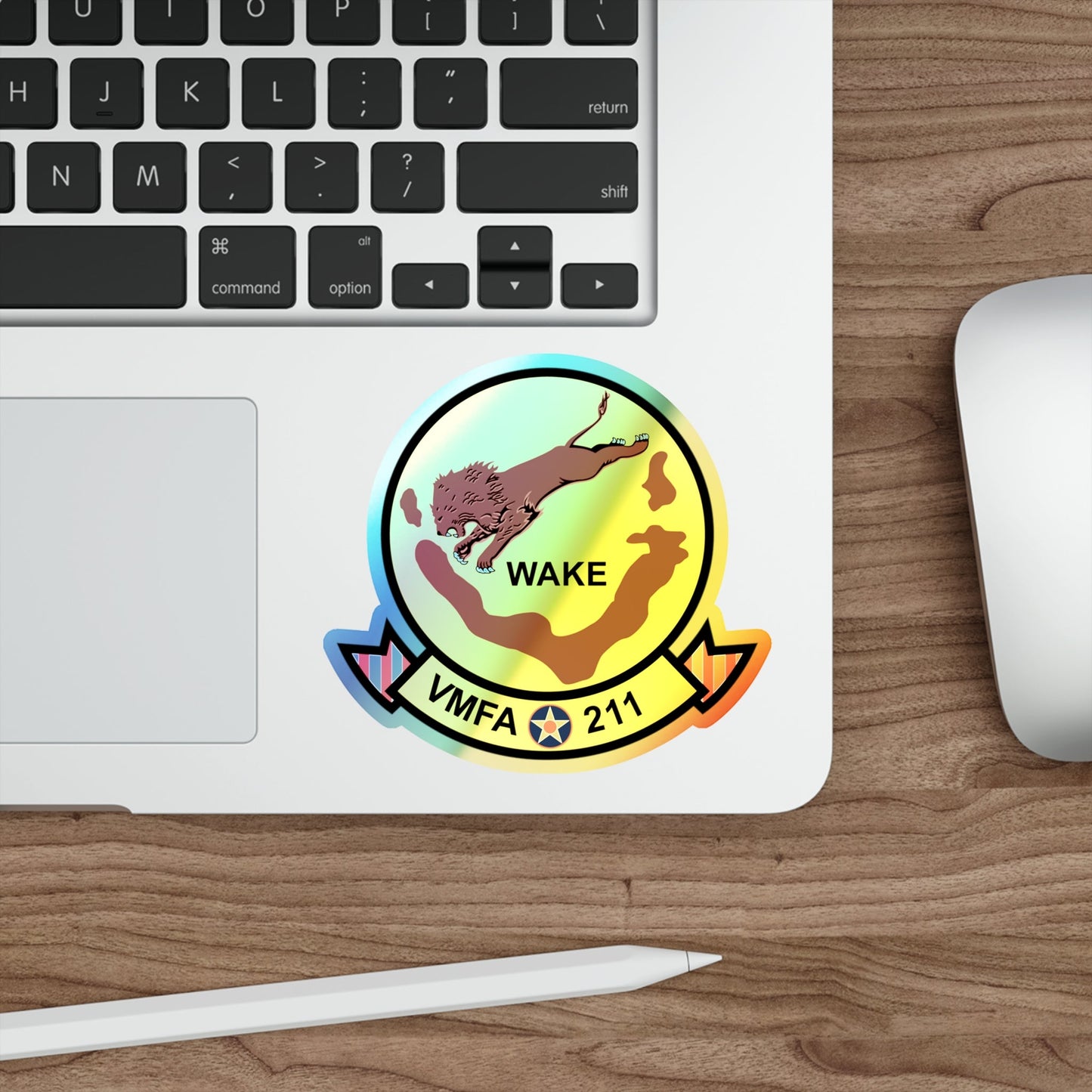 VMFA 211 Wake Island (USMC) Holographic STICKER Die-Cut Vinyl Decal-The Sticker Space