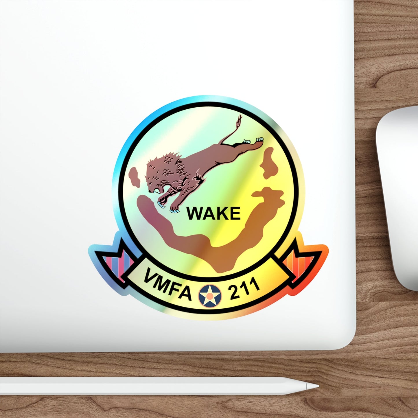 VMFA 211 Wake Island (USMC) Holographic STICKER Die-Cut Vinyl Decal-The Sticker Space