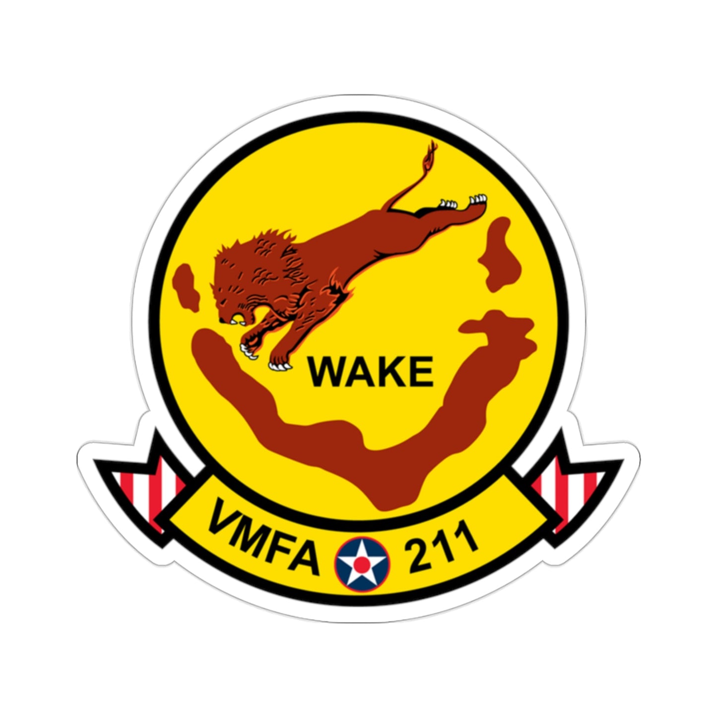 VMFA 211 Wake Island (USMC) STICKER Vinyl Die-Cut Decal-2 Inch-The Sticker Space