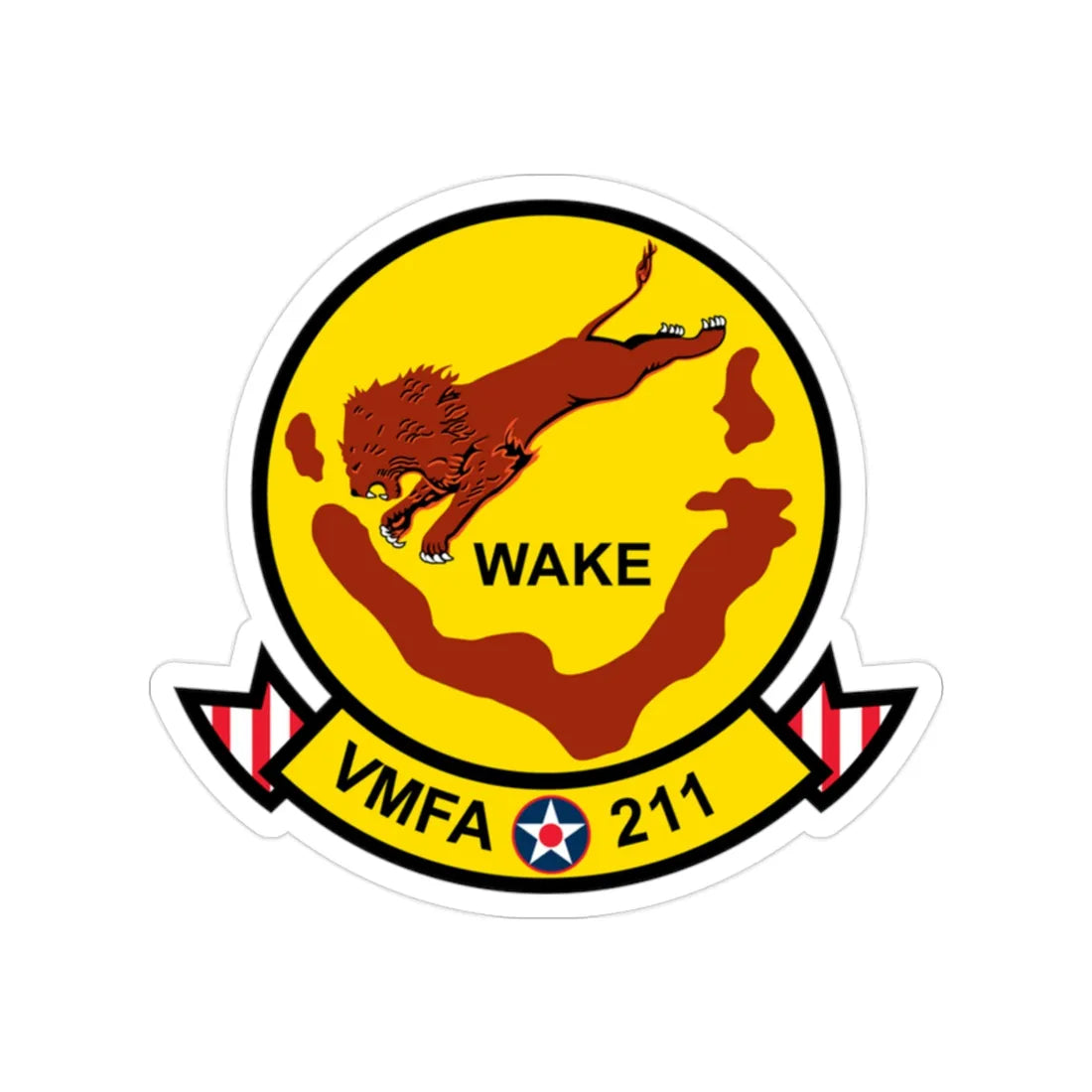 VMFA 211 Wake Island (USMC) Transparent STICKER Die-Cut Vinyl Decal 2 Inch - The Sticker Space