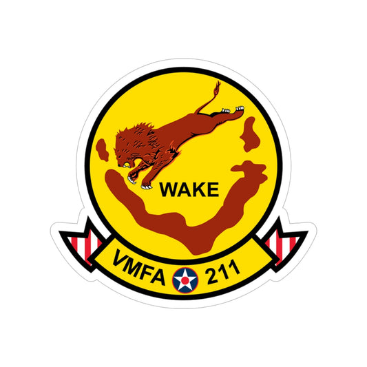 VMFA 211 Wake Island (USMC) Transparent STICKER Die-Cut Vinyl Decal-6 Inch-The Sticker Space