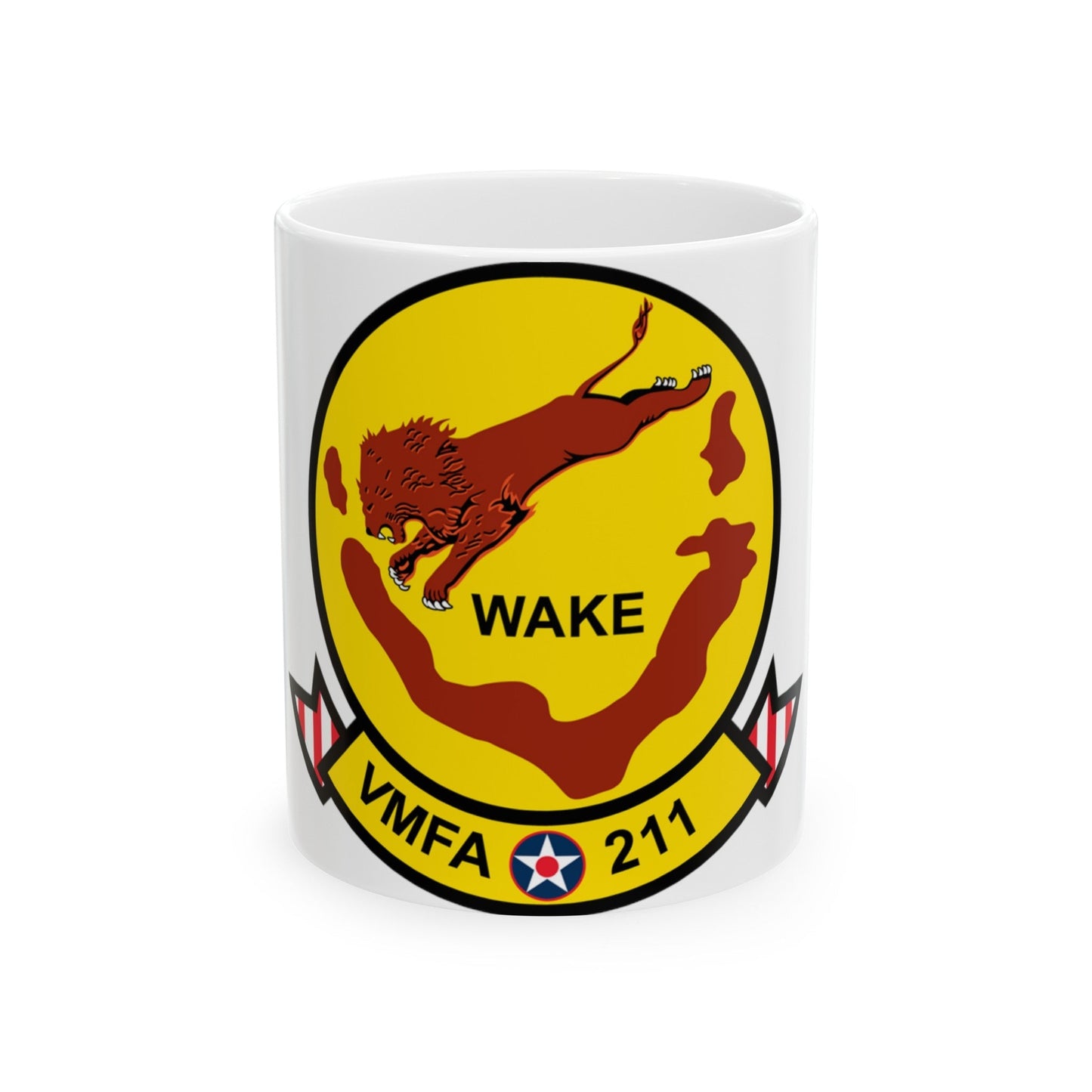 VMFA 211 Wake Island (USMC) White Coffee Mug-11oz-The Sticker Space