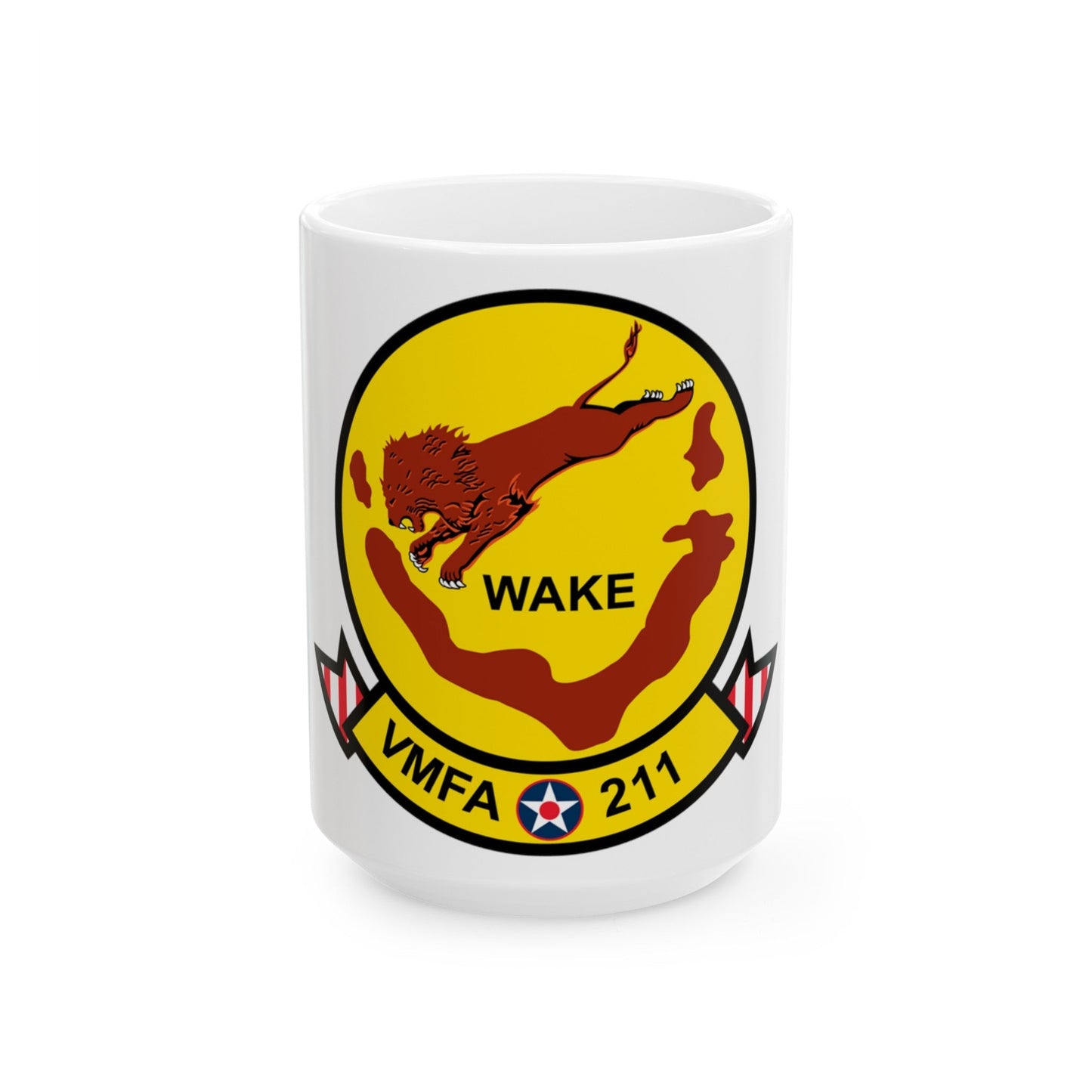 VMFA 211 Wake Island (USMC) White Coffee Mug-15oz-The Sticker Space