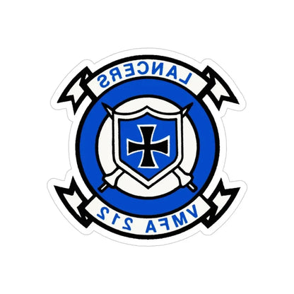 VMFA 212 Marine Fighter Attack Squadron 212 (USMC) REVERSE PRINT Transparent Die-Cut STICKER 4 Inch Die-Cut Transparent - The Sticker Space