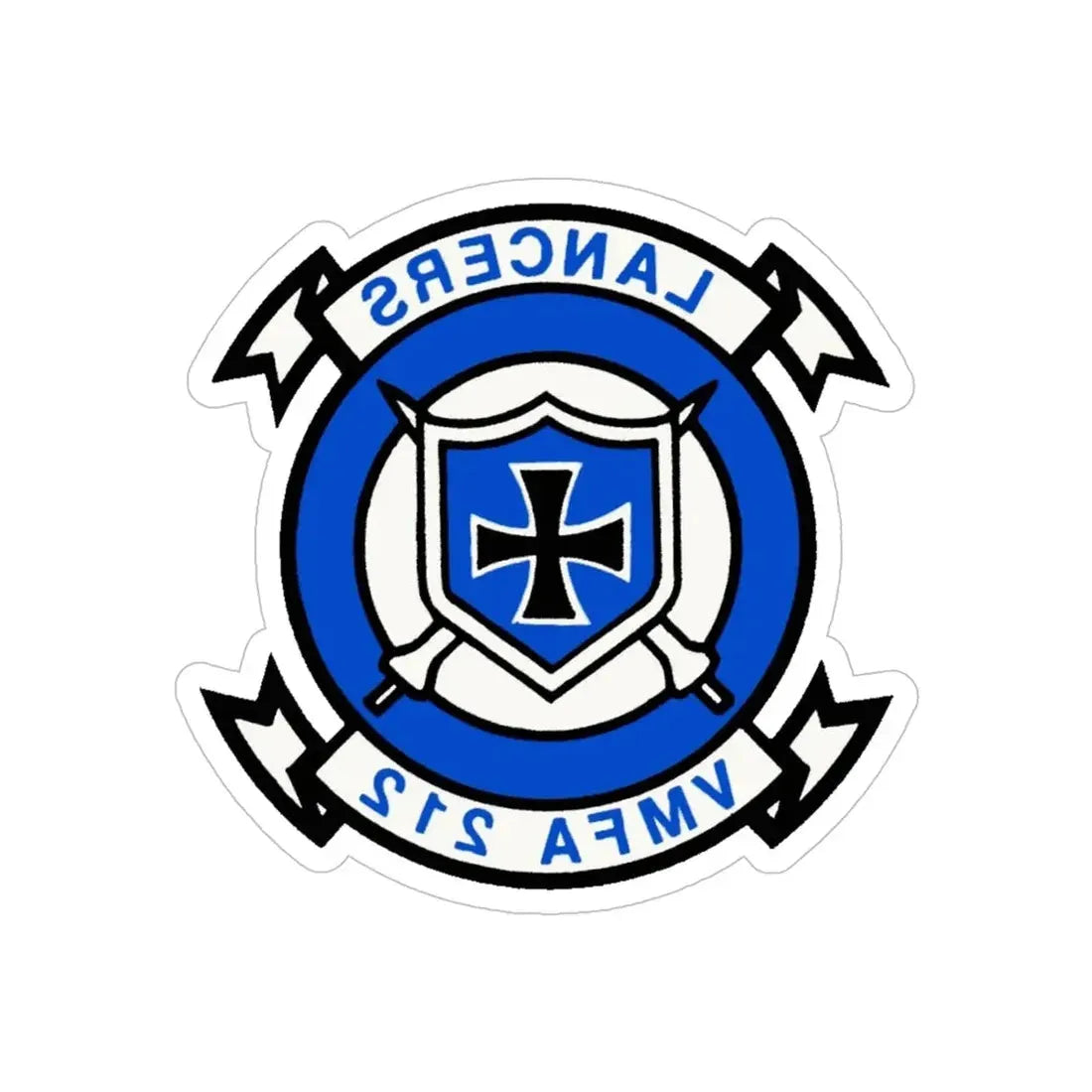 VMFA 212 Marine Fighter Attack Squadron 212 (USMC) REVERSE PRINT Transparent Die-Cut STICKER 5 Inch Die-Cut Transparent - The Sticker Space