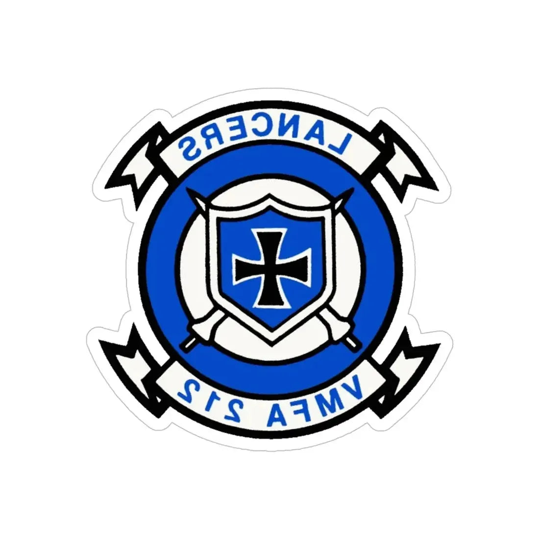 VMFA 212 Marine Fighter Attack Squadron 212 (USMC) REVERSE PRINT Transparent Die-Cut STICKER 6 Inch Die-Cut Transparent - The Sticker Space