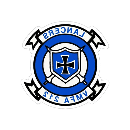 VMFA 212 Marine Fighter Attack Squadron 212 (USMC) REVERSE PRINT Transparent Die-Cut STICKER 6 Inch Die-Cut Transparent - The Sticker Space