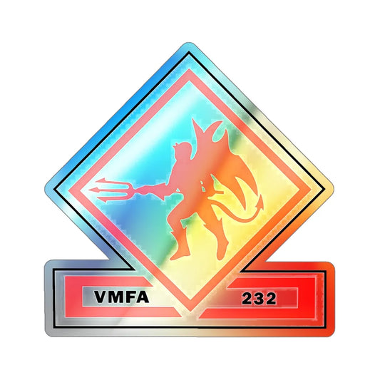 VMFA 232 Marine Fighter Attack Squadron 232 (USMC) Holographic STICKER Die-Cut Vinyl Decal 6 Inch Holographic - The Sticker Space