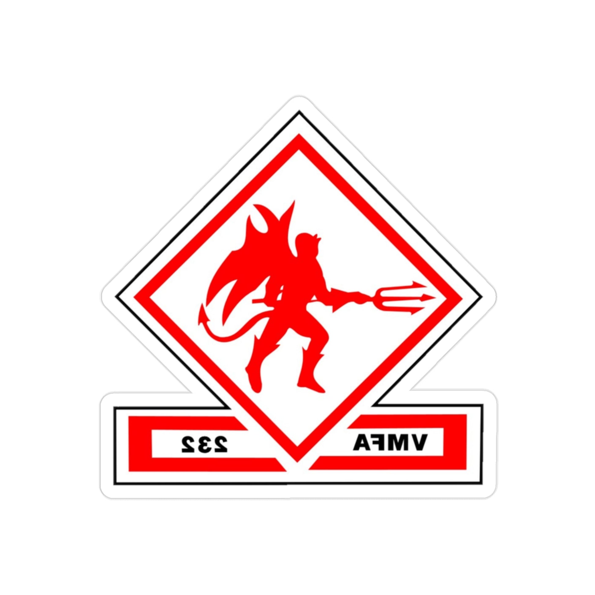 VMFA 232 Marine Fighter Attack Squadron 232 (USMC) REVERSE PRINT Transparent STICKER-2" × 2"-The Sticker Space