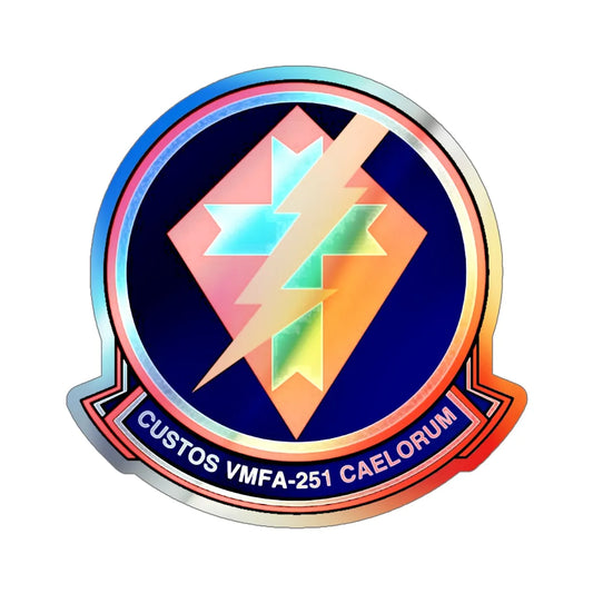 VMFA 251 Marine Fighter Attack Squadron 251 (USMC) Holographic STICKER Die-Cut Vinyl Decal 6 Inch Holographic - The Sticker Space