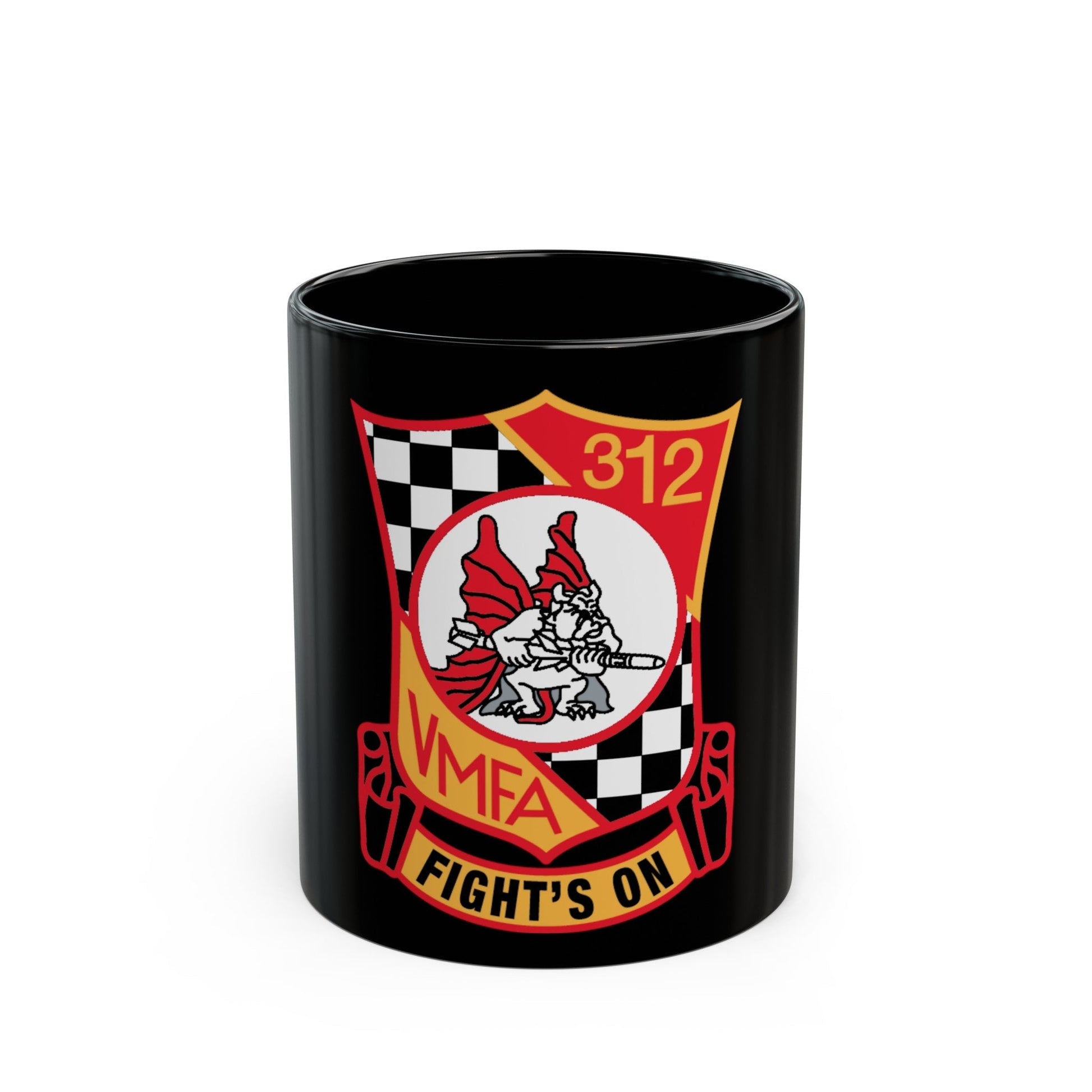 VMFA 312 Fight (USMC) Black Coffee Mug-11oz-The Sticker Space