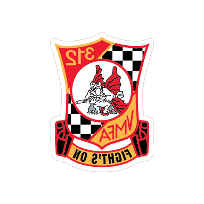 VMFA 312 Fight (USMC) REVERSE PRINT Transparent STICKER-3" × 3"-The Sticker Space