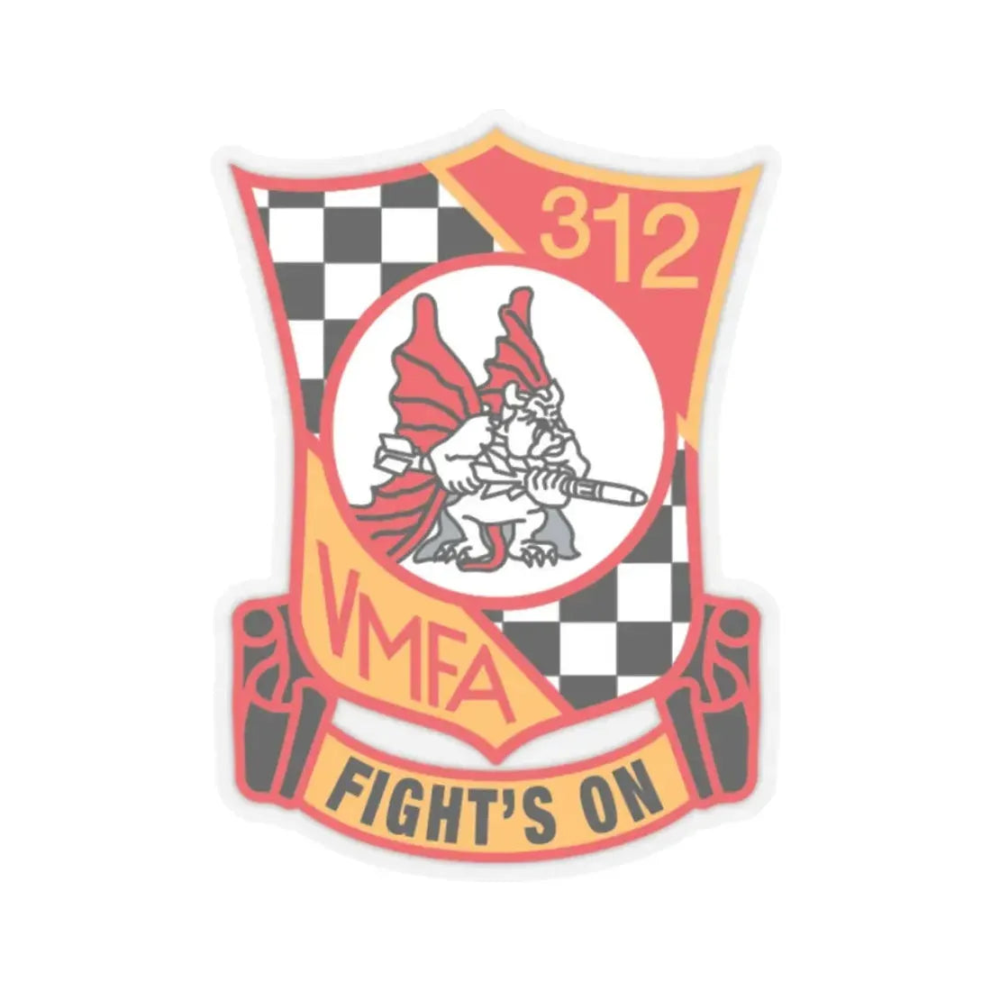 VMFA 312   Fight (USMC) STICKER Vinyl Kiss-Cut Decal 2 Inch Transparent - The Sticker Space