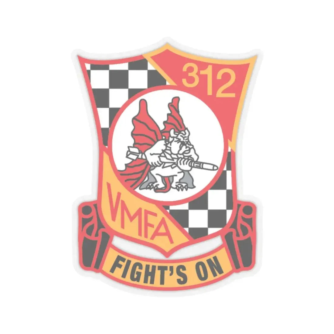 VMFA 312   Fight (USMC) STICKER Vinyl Kiss-Cut Decal 3 Inch Transparent - The Sticker Space