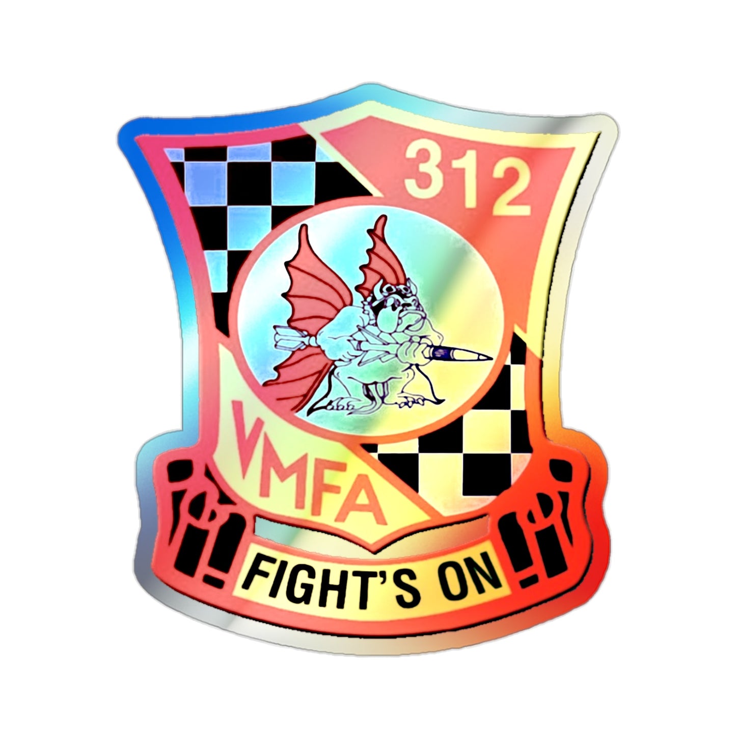 VMFA 312 Marine Fighter Attack Squadron 312 (USMC) Holographic STICKER Die-Cut Vinyl Decal-2 Inch-The Sticker Space