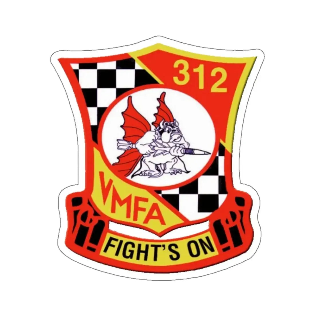 VMFA 312 Marine Fighter Attack Squadron 312 (USMC) STICKER Vinyl Kiss-Cut Decal 6 Inch White - The Sticker Space