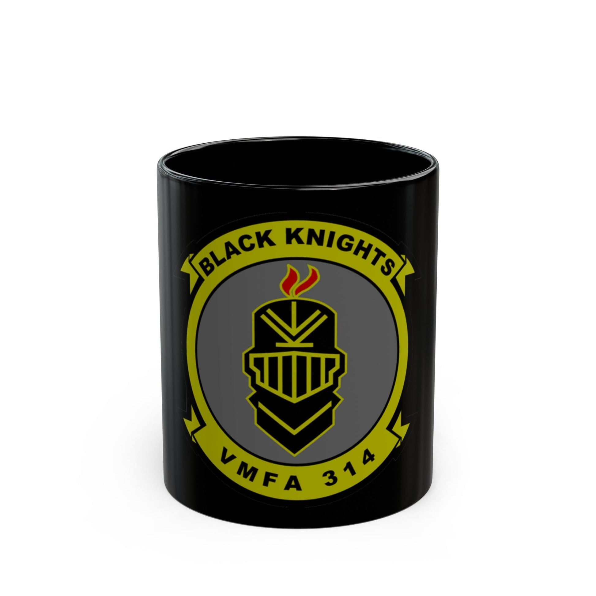 VMFA 314 Marine Fighter Attack Squadron 314 Black Knights (USMC) Black Coffee Mug-11oz-The Sticker Space