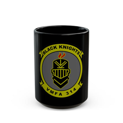 VMFA 314 Marine Fighter Attack Squadron 314 Black Knights (USMC) Black Coffee Mug-15oz-The Sticker Space