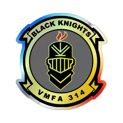 VMFA 314 Marine Fighter Attack Squadron 314 Black Knights (USMC) Holographic STICKER Die-Cut Vinyl Decal-2 Inch-The Sticker Space