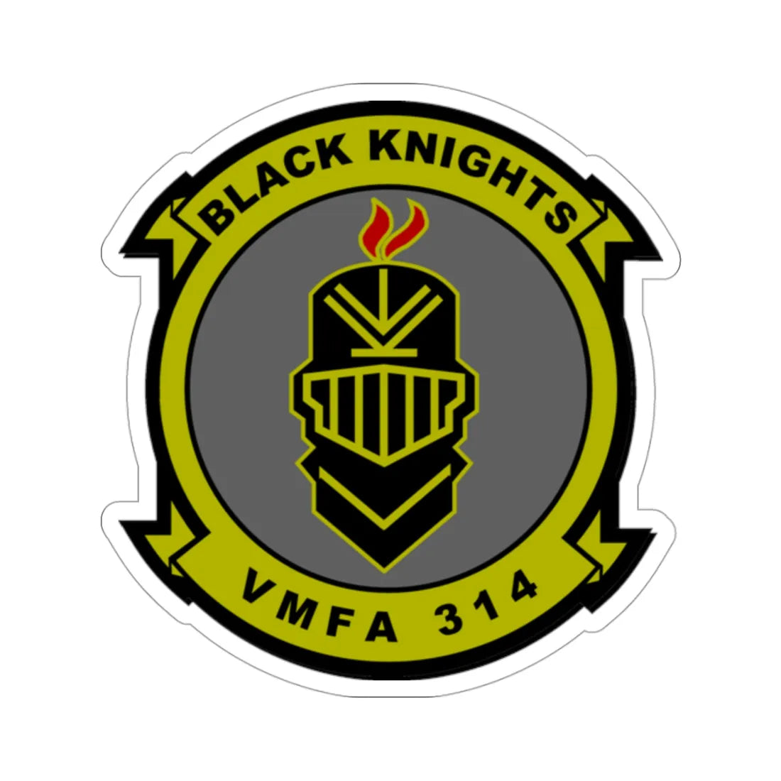 VMFA 314 Marine Fighter Attack Squadron 314 Black Knights (USMC) STICKER Vinyl Die-Cut Decal 3 Inch - The Sticker Space