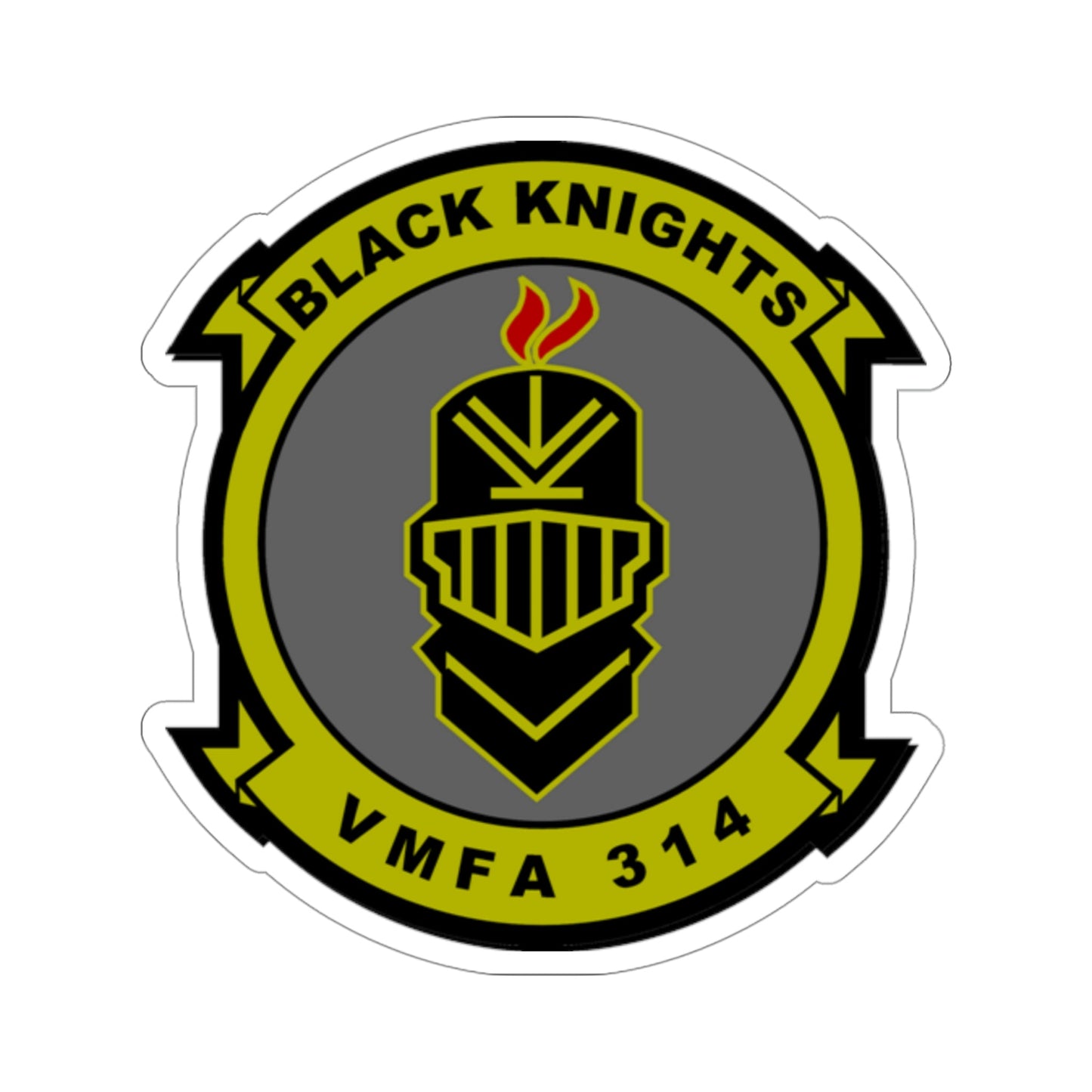 VMFA 314 Marine Fighter Attack Squadron 314 Black Knights (USMC) STICKER Vinyl Die-Cut Decal-4 Inch-The Sticker Space