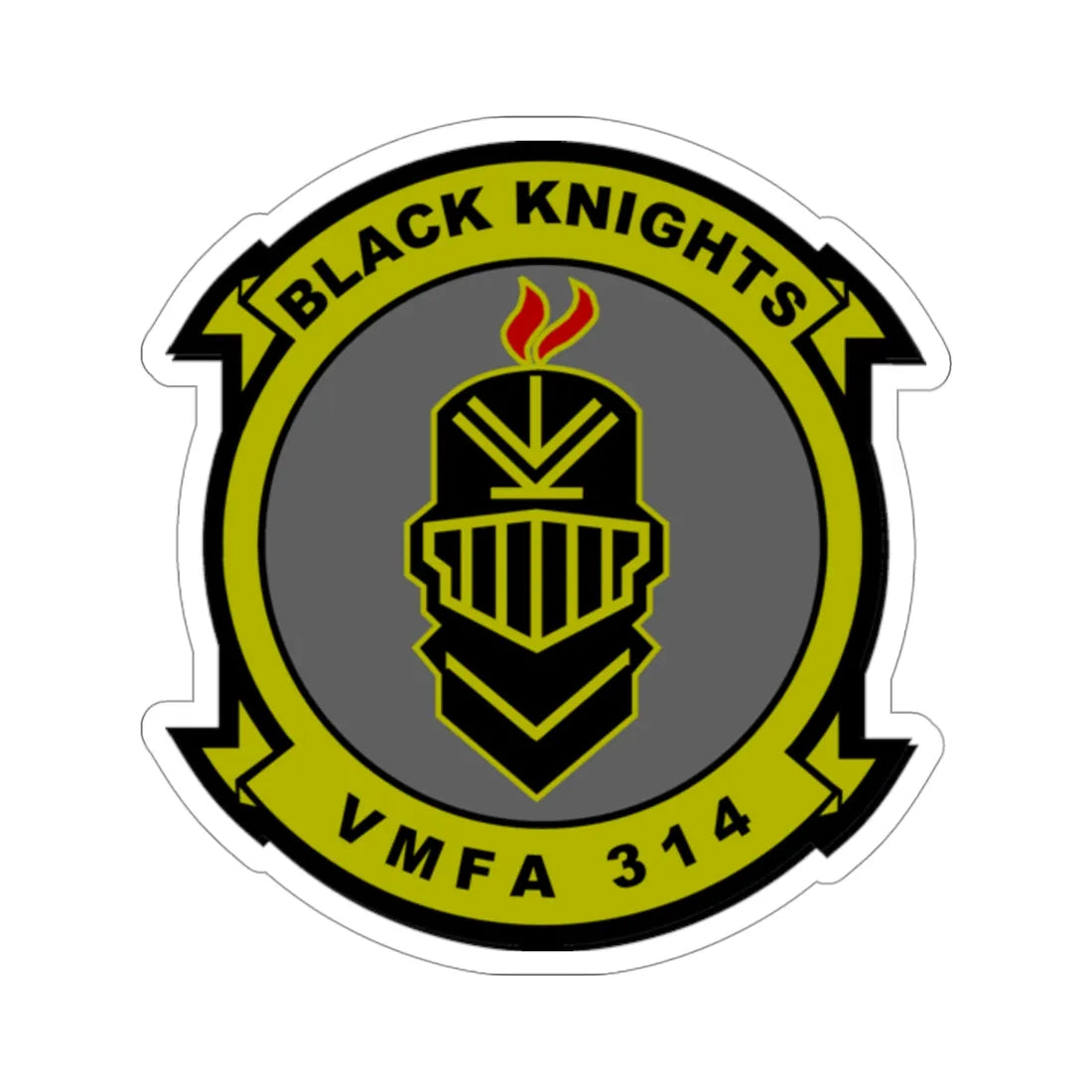 VMFA 314 Marine Fighter Attack Squadron 314 Black Knights (USMC) STICKER Vinyl Die-Cut Decal 4 Inch - The Sticker Space