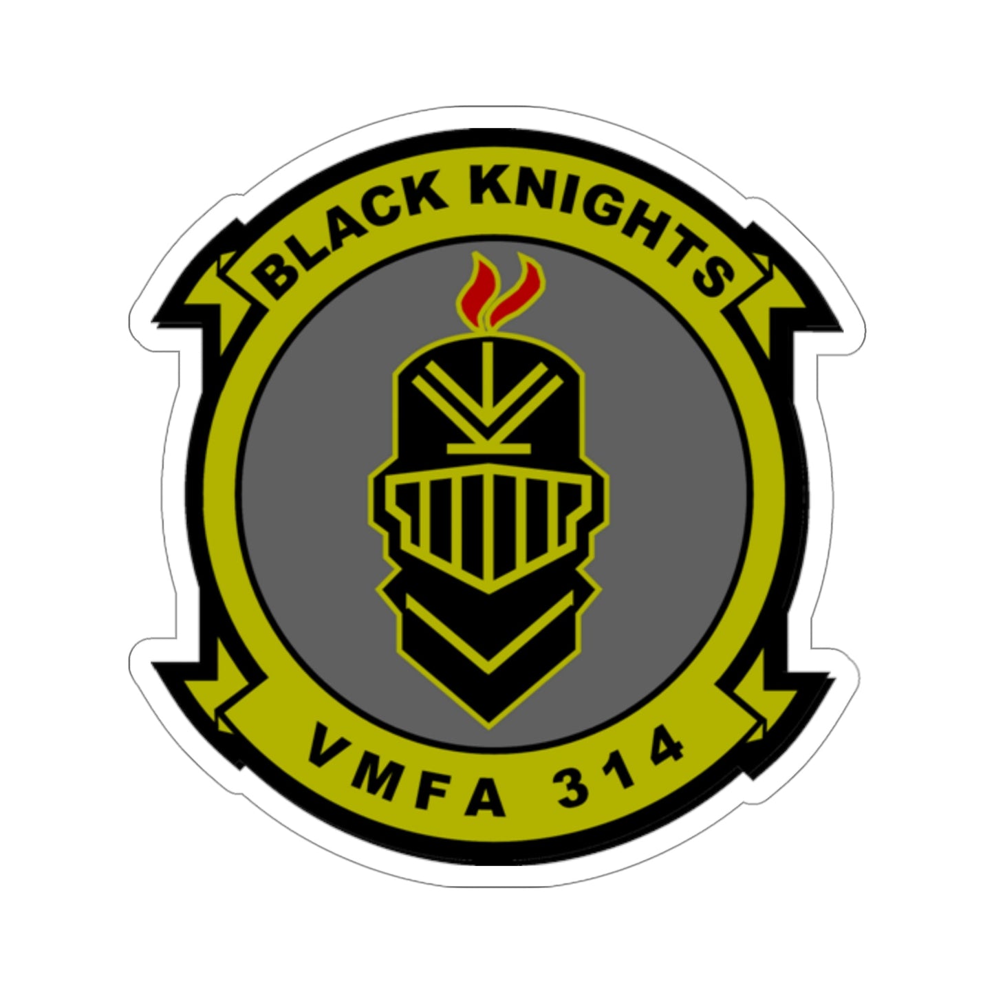 VMFA 314 Marine Fighter Attack Squadron 314 Black Knights (USMC) STICKER Vinyl Die-Cut Decal-6 Inch-The Sticker Space