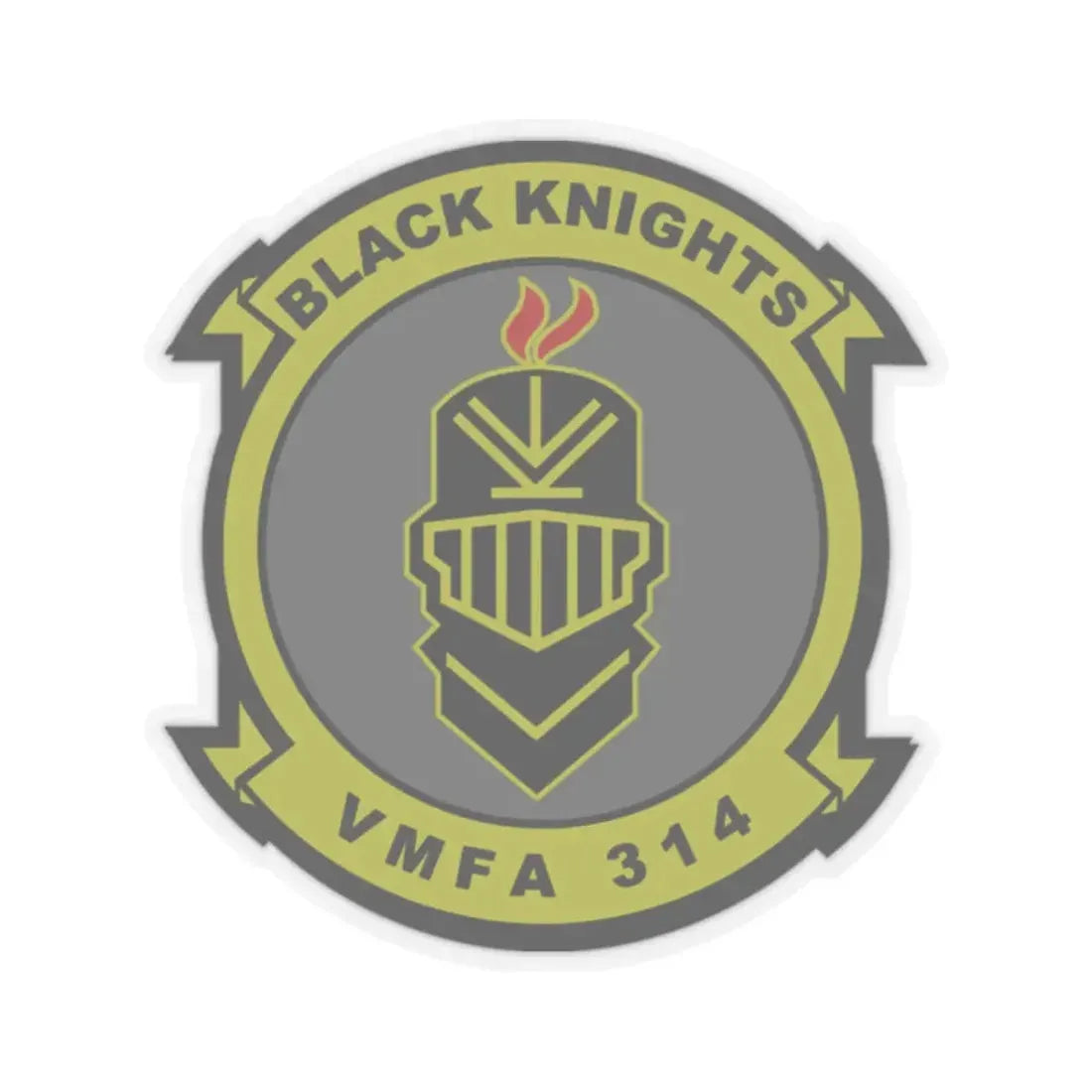 VMFA 314 Marine Fighter Attack Squadron 314 Black Knights (USMC) STICKER Vinyl Kiss-Cut Decal 2 Inch Transparent - The Sticker Space
