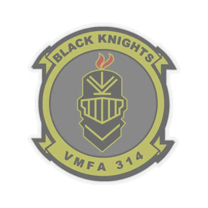 VMFA 314 Marine Fighter Attack Squadron 314 Black Knights (USMC) STICKER Vinyl Kiss-Cut Decal 2 Inch Transparent - The Sticker Space