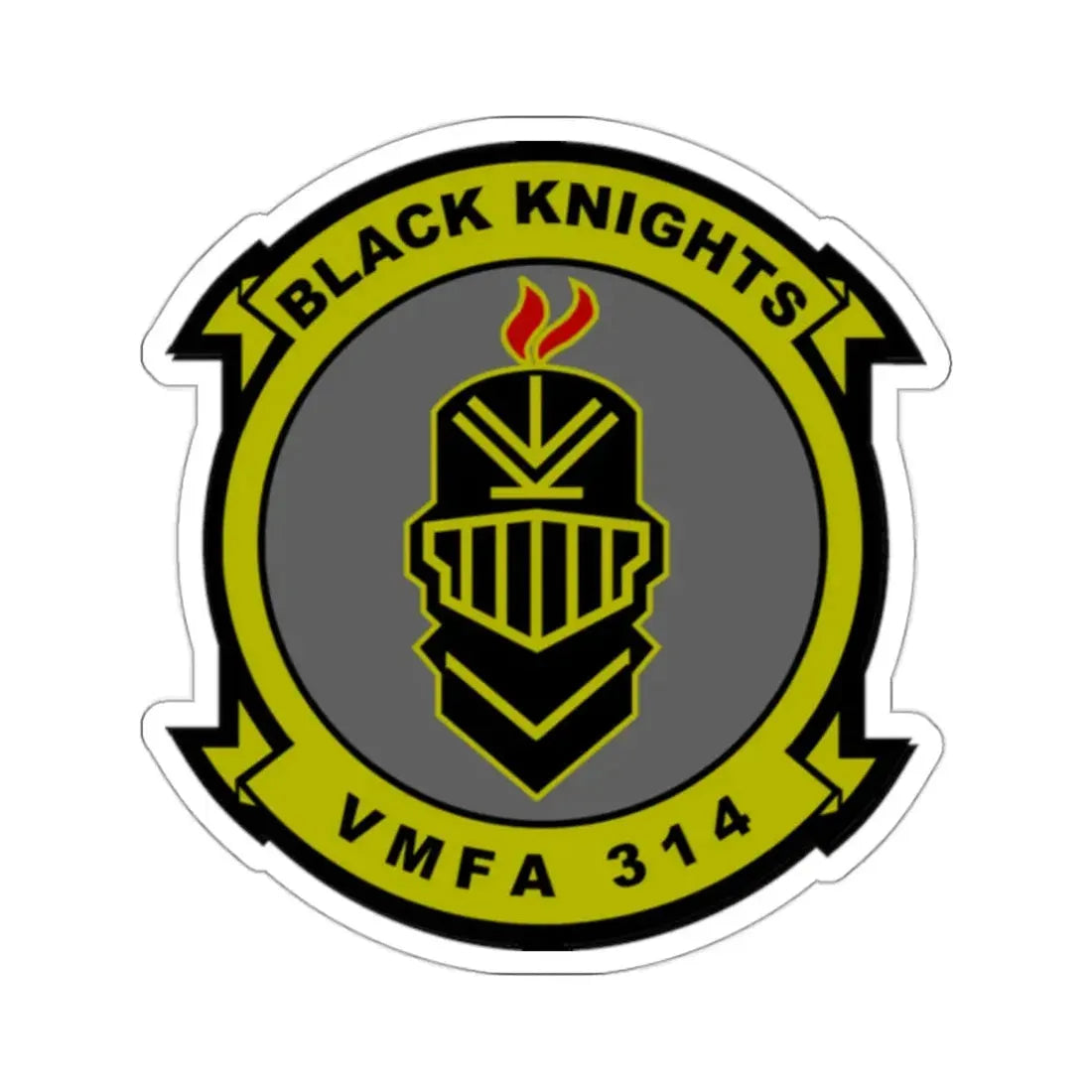 VMFA 314 Marine Fighter Attack Squadron 314 Black Knights (USMC) STICKER Vinyl Kiss-Cut Decal 2 Inch White - The Sticker Space