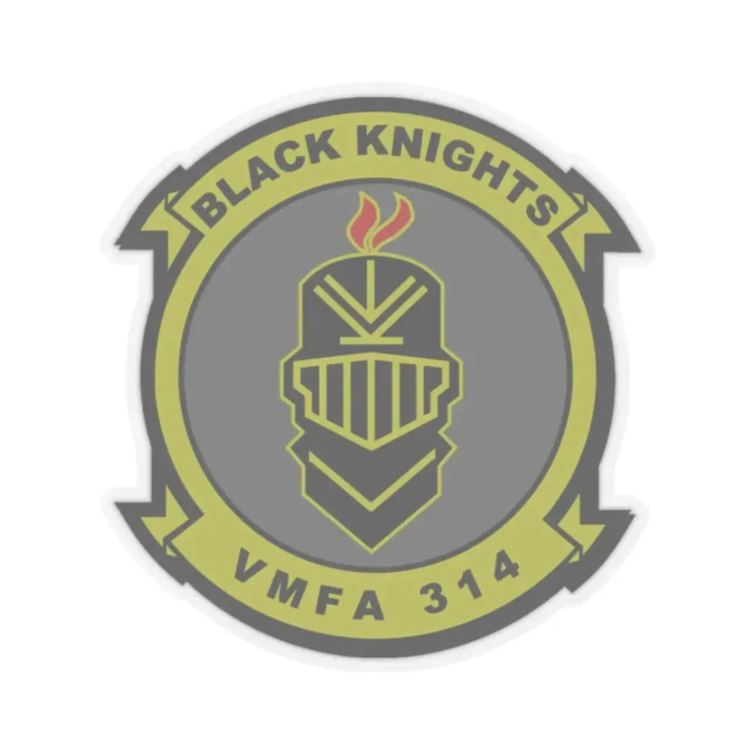VMFA 314 Marine Fighter Attack Squadron 314 Black Knights (USMC) STICKER Vinyl Kiss-Cut Decal 3 Inch Transparent - The Sticker Space