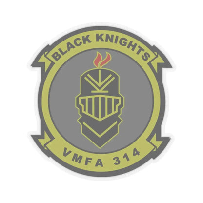 VMFA 314 Marine Fighter Attack Squadron 314 Black Knights (USMC) STICKER Vinyl Kiss-Cut Decal 3 Inch Transparent - The Sticker Space
