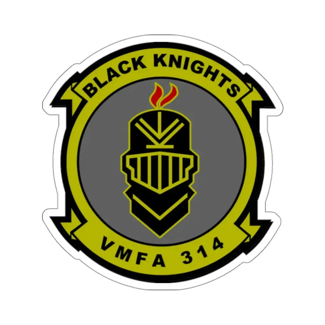 VMFA 314 Marine Fighter Attack Squadron 314 Black Knights (USMC) STICKER Vinyl Kiss-Cut Decal 3 Inch White - The Sticker Space