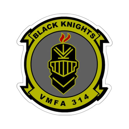 VMFA 314 Marine Fighter Attack Squadron 314 Black Knights (USMC) STICKER Vinyl Kiss-Cut Decal 3 Inch White - The Sticker Space