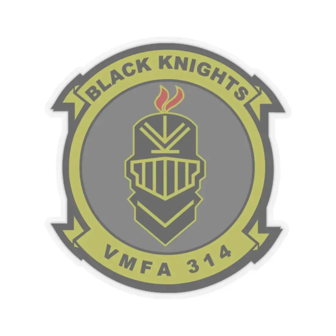VMFA 314 Marine Fighter Attack Squadron 314 Black Knights (USMC) STICKER Vinyl Kiss-Cut Decal 4 Inch Transparent - The Sticker Space