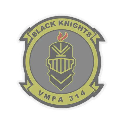 VMFA 314 Marine Fighter Attack Squadron 314 Black Knights (USMC) STICKER Vinyl Kiss-Cut Decal 4 Inch Transparent - The Sticker Space