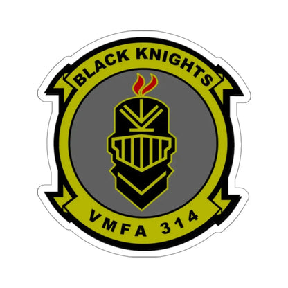 VMFA 314 Marine Fighter Attack Squadron 314 Black Knights (USMC) STICKER Vinyl Kiss-Cut Decal 4 Inch White - The Sticker Space