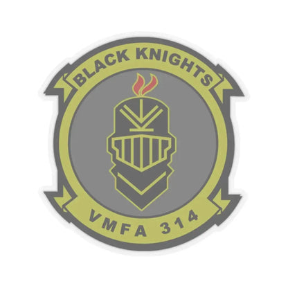 VMFA 314 Marine Fighter Attack Squadron 314 Black Knights (USMC) STICKER Vinyl Kiss-Cut Decal 6 Inch Transparent - The Sticker Space