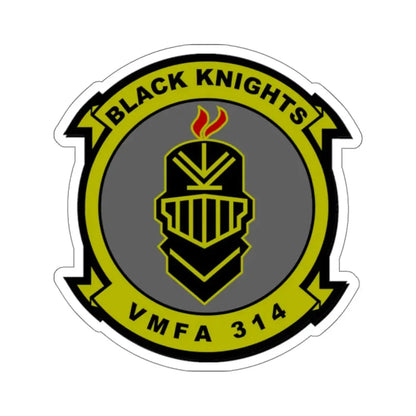 VMFA 314 Marine Fighter Attack Squadron 314 Black Knights (USMC) STICKER Vinyl Kiss-Cut Decal 6 Inch White - The Sticker Space