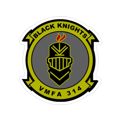 VMFA 314 Marine Fighter Attack Squadron 314 Black Knights (USMC) Transparent STICKER Die-Cut Vinyl Decal 3 Inch - The Sticker Space