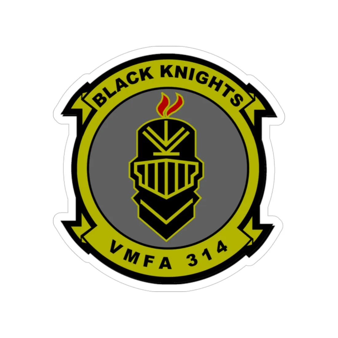 VMFA 314 Marine Fighter Attack Squadron 314 Black Knights (USMC) Transparent STICKER Die-Cut Vinyl Decal 4 Inch - The Sticker Space