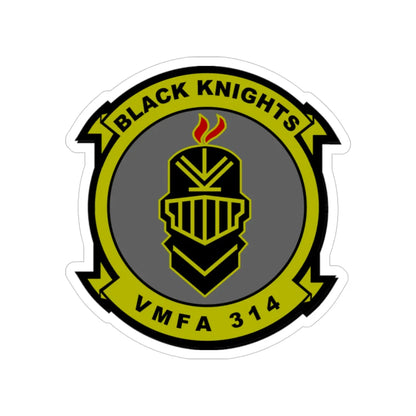 VMFA 314 Marine Fighter Attack Squadron 314 Black Knights (USMC) Transparent STICKER Die-Cut Vinyl Decal 5 Inch - The Sticker Space